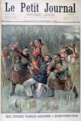 Zwei französische Offiziere, ermordet von den Quang-tcheou-wan, 1899
