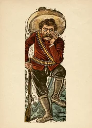Genovevo de la O. Porträt des Revolutionärs Genovevo de la O (1876-1952) unter dem Kommando von Emiliano Zapata (1879-1919) Mexiko 1910-1912