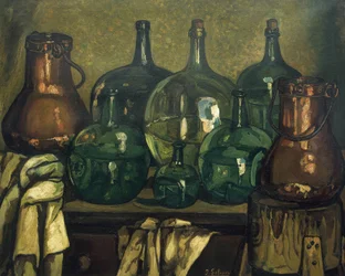 GUTIERREZ SOLANA, Jose (1886-1945). Stillleben mit Flasche. 1927. Zeitgenössische Kunst. Öl auf Leinwand. Private Sammlung
