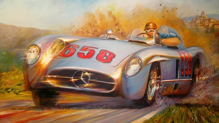 Bei der Mille Miglia, Juan Manuel Fangio, Mercedes Benz 300 SL