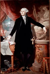 Porträt des Präsidenten der Vereinigten Staaten George Washington (1732-1799) Gemälde von Giuseppe Perovani (1765-1835) Madrid, Academia de San Fernando