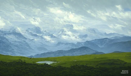 Treibende Wolken (Alpen Panorama)
