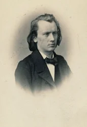 Porträt des Komponisten Johannes Brahms 1833-1897, ca. 1863
