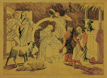 Heilige Familie mit Hirten