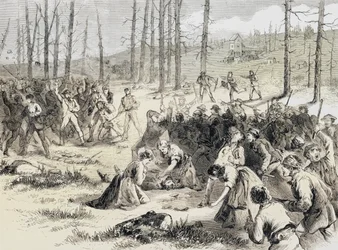 Die Kohlenunruhen in Scranton, Pennsylvania, USA