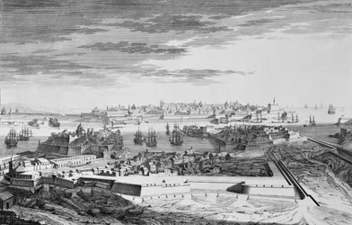 Ansicht der Stadt Malta auf der Seite von Cotonere, ca. 1750