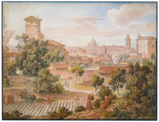 Blick vom Kloster S. Isidoro auf St. Peter in Rom