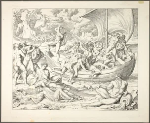 Charons Barke mit Seelen, die den Styx überqueren, Tafel zwei aus Darstellungen aus Dantes Hölle