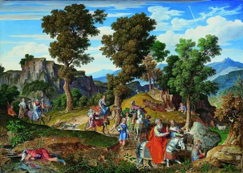 Serpentara-Landschaft mit dem Zug der Heiligen Drei Könige