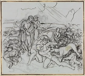 Virgil beschwichtigt Cerberus (Dante Inferno, Canto 6, V 13)