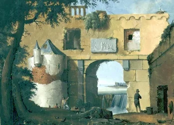 Ruinen in einer italienischen Landschaft