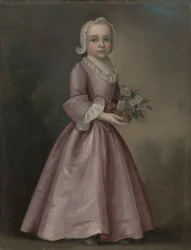 Kleines Mädchen mit Blumen (zugeschrieben Joseph Badger)
