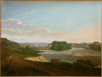 Blick auf München mit der Isar