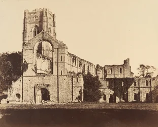 Fountains Abbey. Allgemeine Westfront, 1850er