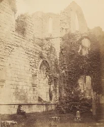 Fountains Abbey. Innenansicht des Kapitelsaals, 1850er Jahre