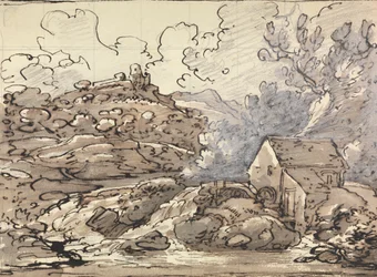 Eine Mühle an einem Wasserfall