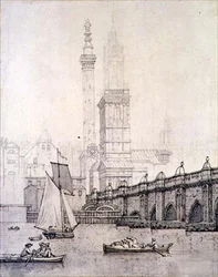 Alte London Bridge und das Monument