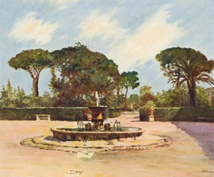 Rom: Die Villa Medici, Das Becken und der Garten