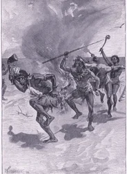 Sie tanzten alle um ein Feuer (Lithografie)