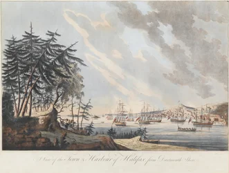 Ansicht der Stadt und des Hafens von Halifax von Dartmouth Shore