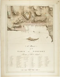 Ein Plan der Stadt Newport in der Provinz Rhode Island