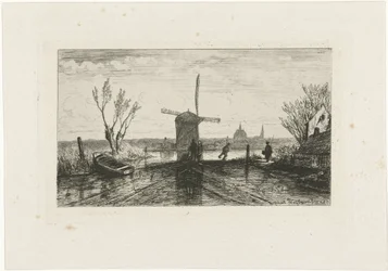 Schlittschuhläufer bei einer Mühle