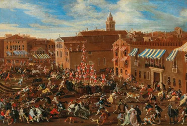 Die Stierjagd auf dem Campo San Polo
