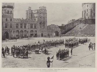 Die Marinebrigade der HMS Powerful in Windsor, Drei Hurra für die Königin!