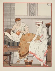 Anlegen einer Saugglocke an die Brust, Illustration aus 