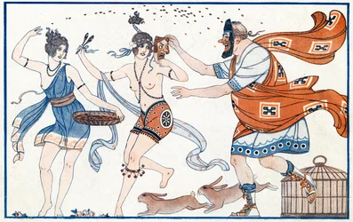 Unfug in Fresken, der Karneval in Pompeji - Illustration aus la Vie Parisienne, 1923
