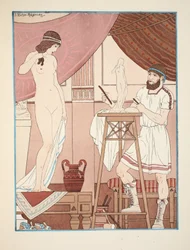 Bildhauerei einer Statue, Illustration aus 