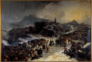 Die Überquerung der Sierra Guadarrama in Spanien im Dezember 1808 durch Napoleon I. Gemälde von Joseph Louis Hippolyte Bellange (1800-1866) 19. Jahrhundert Paris, Musee de l