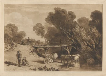 Brücke und Kühe
