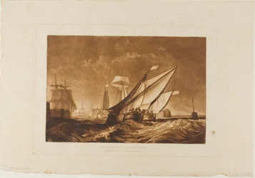 Eingang zum Hafen von Calais, Tafel 55 aus Liber Studiorum
