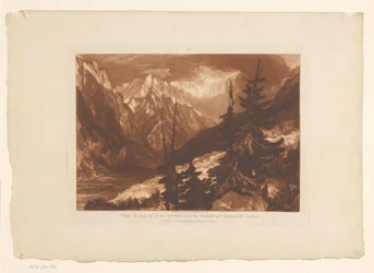 Blick auf das Tal von Chamonix mit dem Fluss Arveyron. Landschaftsstudien (Serie)