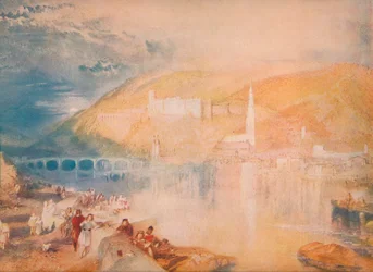 Heidelberg-Sonnenuntergang, um 1840, 1918