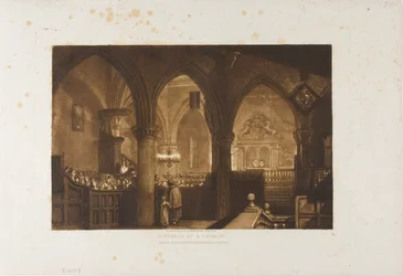 Innenansicht einer Kirche, Platte 70 aus Liber Studiorum