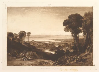 Zusammenfluss von Severn und Wye, Teil VI, Tafel 28 aus „Liber Studiorum“