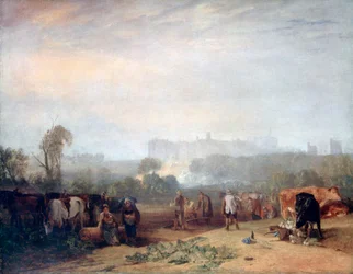 Pflügen von Rüben, nahe Slough, Windsor, um 1809