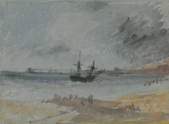 Schiff auf Grund in Brighton