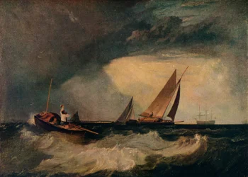 Shoeburyness Fischer ruft eine Whitstable Hoy, auch bekannt als Das Lotsenboot und Die rote Mütze, um 1809