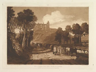 St. Catharines Hill bei Guilford Liber Studiorum, Teil VII, Tafel 33, Juni 1811