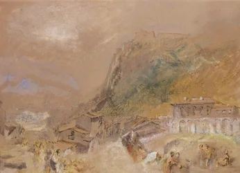 Die Bastille in Grenoble, vom Dorf La Tronche aus, ca. 1836