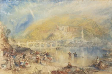 Ansicht von Heidelberg mit einem Regenbogen