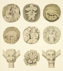 Gewölbesteine (Bossen) in der Decke der Redcliffe Kirche