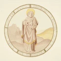 Buntglasfenster in der Privatkapelle des Bischofspalastes: St. Bartholomäus