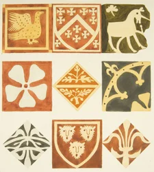 Fliesen im Sakristeiraum und verschiedenen Teilen des Bodens der Kathedrale von Bristol