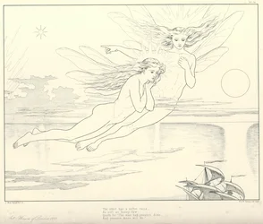 Illustration für Coleridges Rime of The Ancient Mariner (Stich)