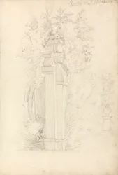 Eine Statue im Garten