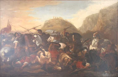 Josua stoppt den Lauf von Sonne und Mond.